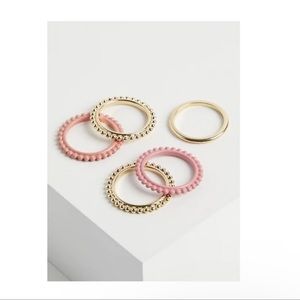 TORRID TEXTURIZED RING SET - MATTE CORAL & PINK
